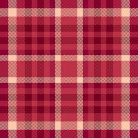 Fall seamless textile fabric, guy check background. Linear texture plaid tartan pattern in red and orange colors. vector