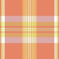 Male fabric background, gingham textile tartan seamless. Hippy texture plaid pattern check in red and orange colors. vector