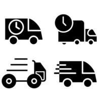 Fast delivery truck icon set. Express delivery illustration sign collection. quick move symbol. vector