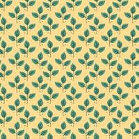 Hand drawn floral pattern design. Simple ornament with plant and leaf. vector