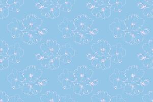 Hand drawn floral pattern design. Flower drawing simple ornament. vector