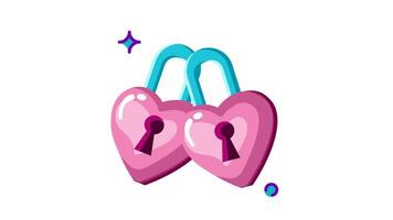 Animated Two Intertwined Heart-Shaped Padlocks A Symbol of Love and Unity video