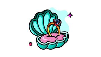 Engagement Ring in Seashell A Romantic Illustration video