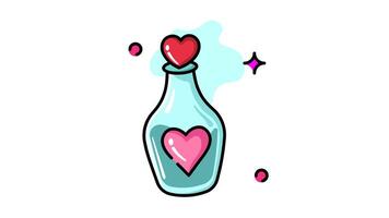 Bottle of Love A Charming Illustration of Hearts in a Glass Bottle video