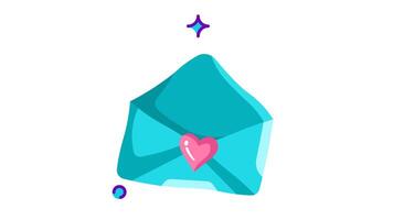 Animated A Teal Envelop with a Winged Heart A symbol of Love and Affection video