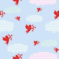 Seamless pattern in Valentine's Day Heart and Arrow Cupid theme vector