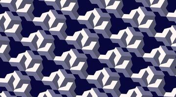 isometric cubes in shades of gray and white against a dark blue background. vector