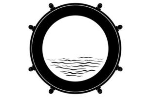 Ship Porthole Silhouette isolated on a white background vector
