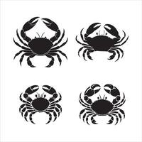 High-Quality Crab Silhouettes for Design vector
