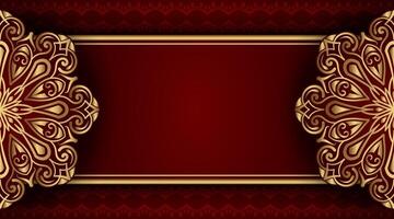 Luxury red background with gold ornament vector