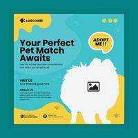 Pet Adoption Square Post Template vector