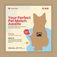 Adopt a Pet Square Template vector