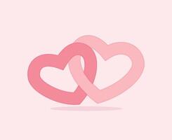 symbol two Red Interlocking Hearts vector