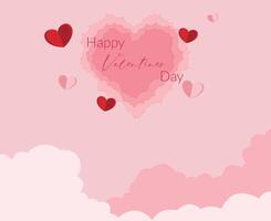 beautiful heart frame pink background design with empty space vector