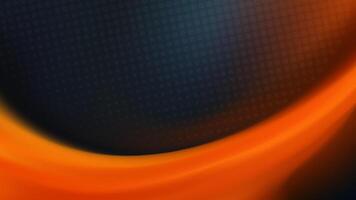 Vibrant abstract background with a flowing orange wave on a black backdrop vector