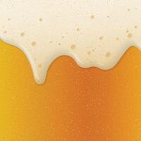 Beer form overflowing from the mug full of beer square background graphic illustration. vector