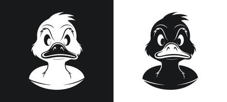 Stylized angry face illustration with bold art vector