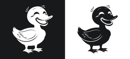 Dynamic Cartoon Duck Silhouette for Projects vector