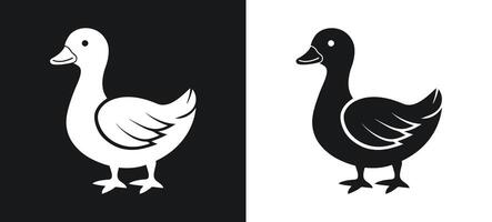 Creative silhouette of a duck in bold art vector