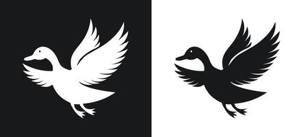 Modern artistic silhouette of a flying duck vector