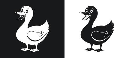 Unique Cartoon Duck Silhouette for Fun Design vector