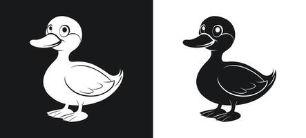 Elegant silhouette of a duck in minimalist art vector