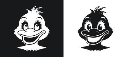 Joyful Duck Silhouette Artwork for Graphics vector