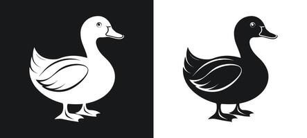 Creative silhouette of a duck in minimalist art vector