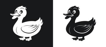 Happy Duck Silhouette Design for Creatives vector