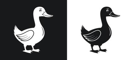 Graceful duck silhouette with modern design vector