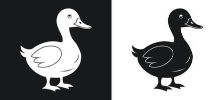 Modern silhouette of a duck in stylish design vector