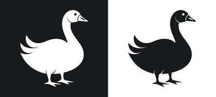 Elegant minimalist silhouette of a duck in art vector