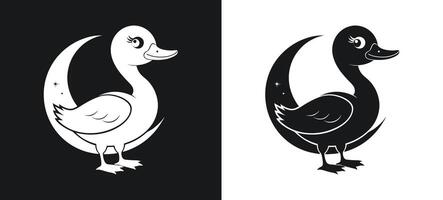 Graceful duck silhouette in elegant art vector