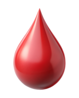 Drop of liquid red color drop 3D Icon on transparent background png
