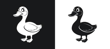 Sad Duck Silhouette Crying at Dusk vector