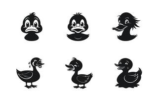 Sad Crying Duck Silhouette in the Rain vector