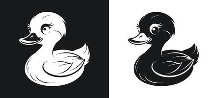 Whimsical Lying Duck Silhouette Illustration vector