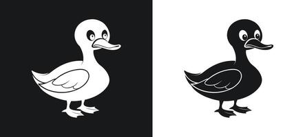 Sad Crying Duck Silhouette in Nature vector