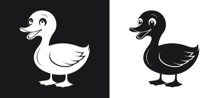 Cheerful Set of Duck Silhouettes for Designs vector