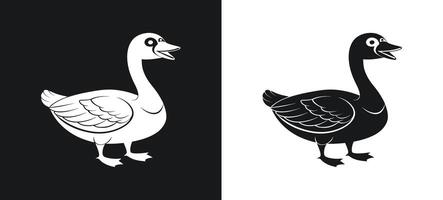 Stylish Set of Happy Duck Silhouettes for Art vector