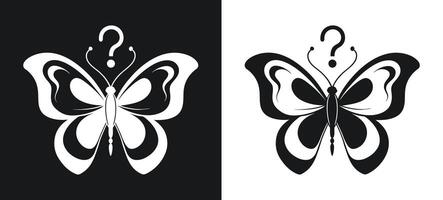 Question Mark Butterfly with Unique Wing Shape vector