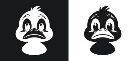 Crying Duck Silhouette with Tearful Expression vector