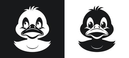 Sad Crying Duck Silhouette with Water Reflection vector