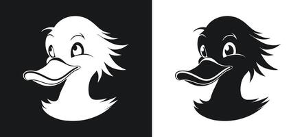 Crying Duck Silhouette in a Peaceful Nature vector