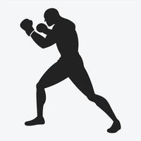 Silhouette of a boxer on a white background vector