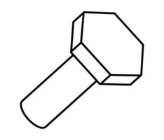 Hand drawn cute outline illustration of bolt tool. Flat screw repair part in line art doodle. Support service nut hardware icon. Settings or fix problem. Find solution. Isolated. vector