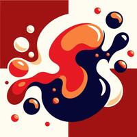 Colorful Liquid Splash with Bubbles and Swirling Patterns vector