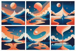 Abstract amoeba blob shape in contemporary flat style fluid design vector