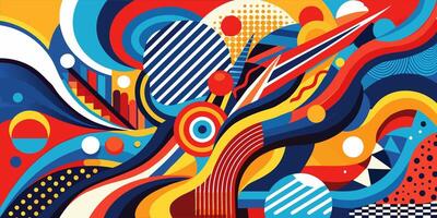 Abstract bird illustration with dynamic lines and bold patterns vector