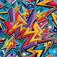 Dynamic Graffiti Design with Bold Colors and Geometric Elements vector